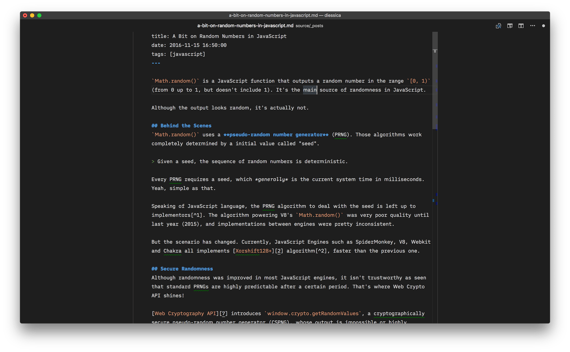 Screenshot of the VS Code in the zen mode without any clutter
